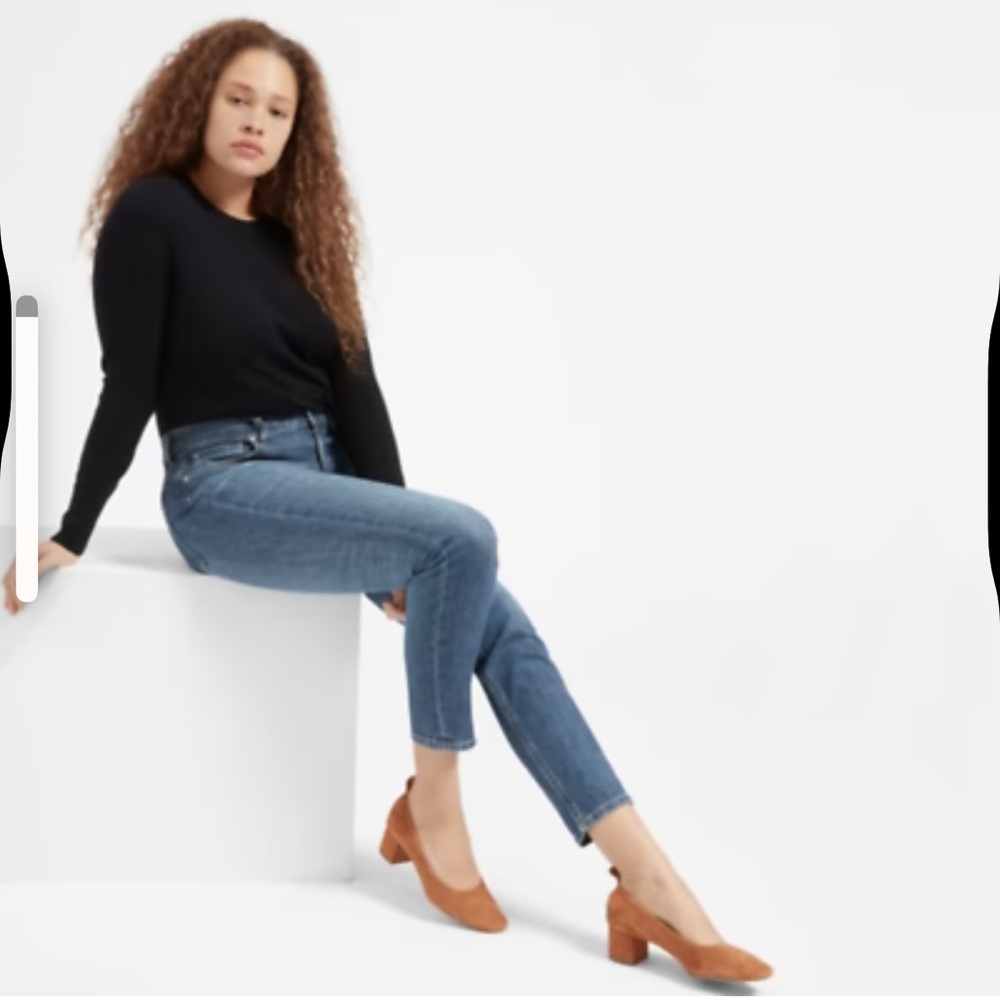 Everlane Blue High Waist Straight Leg Jeans size 25 ankle length